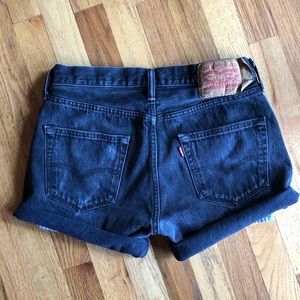 Levi black denim shorts
